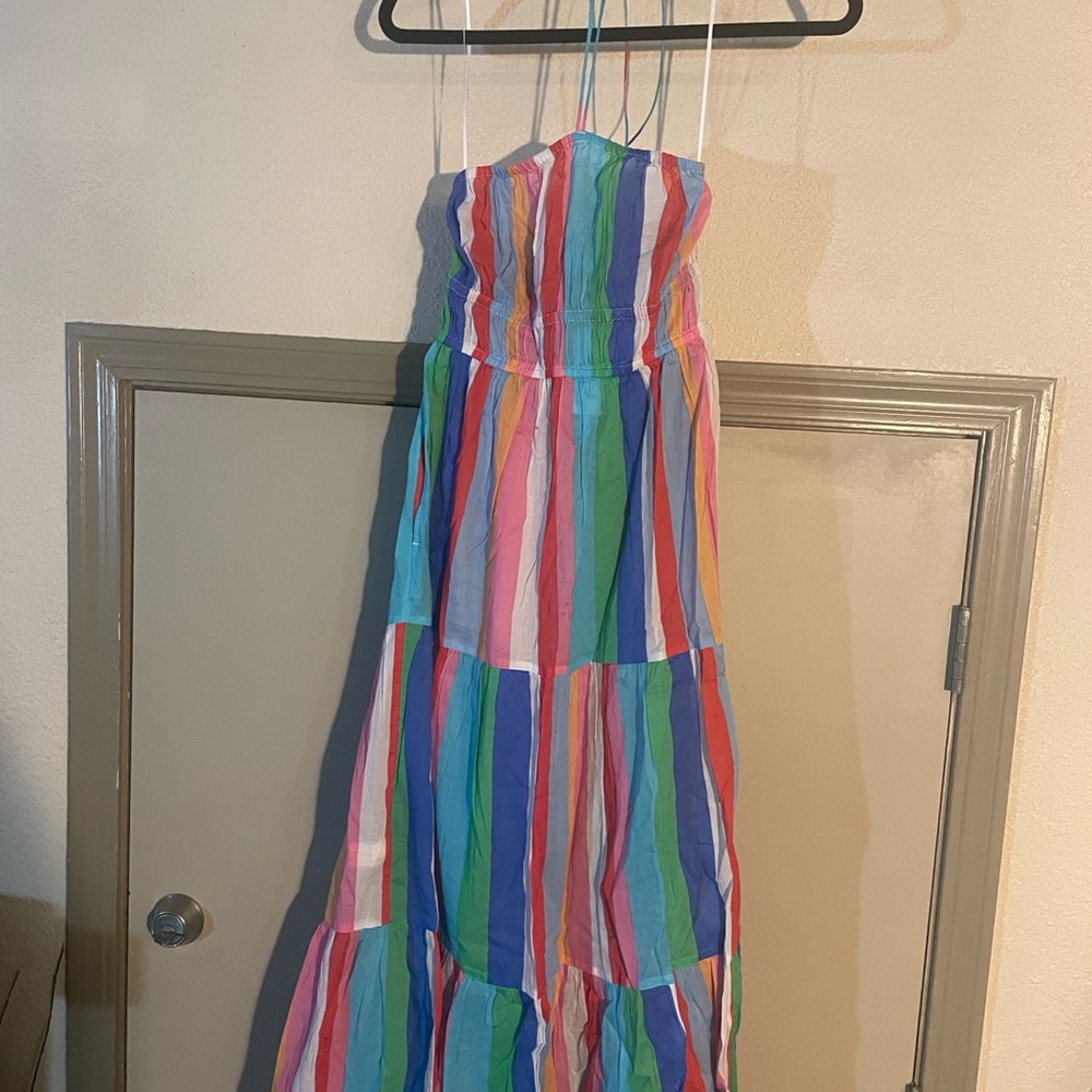 LOFT Beach Multicolor Striped Dress- Small - Picture 4 of 4